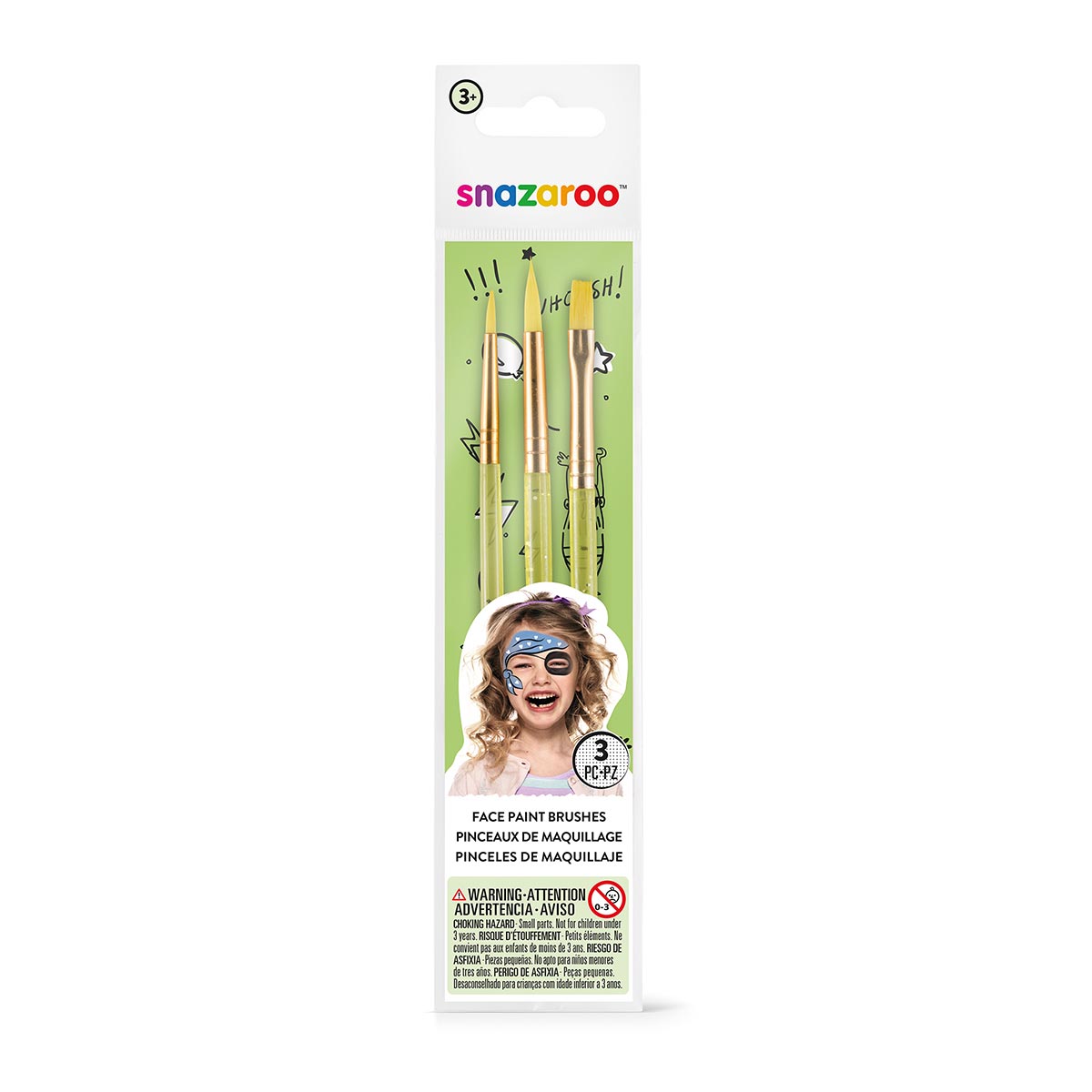 Snazaroo - Hang Pack Of 3 Brushes
