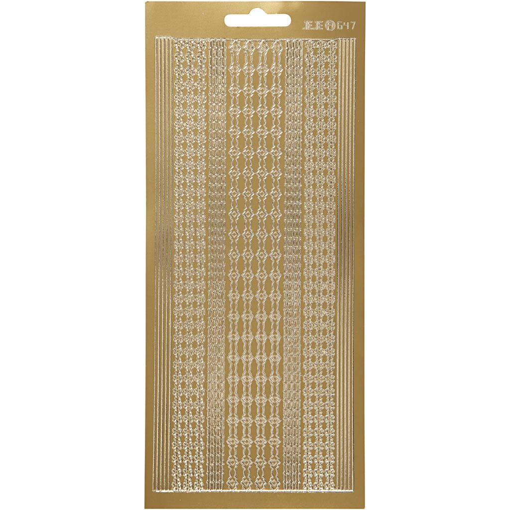 Creativ Self-Adhesive Foil Border Stickers – 10x23 cm, 1 Sheet