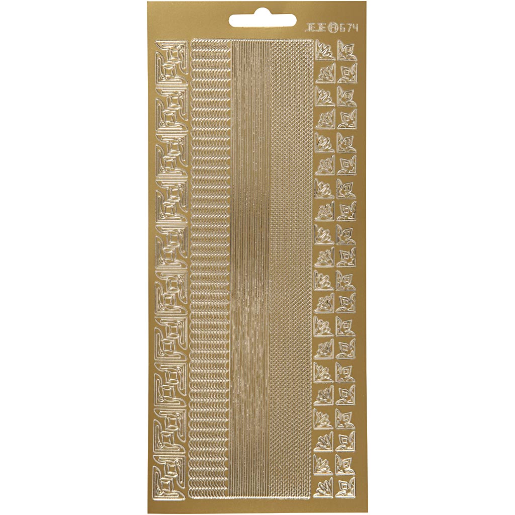 Creativ Self-Adhesive Foil Border Stickers – 10x23 cm, 1 Sheet