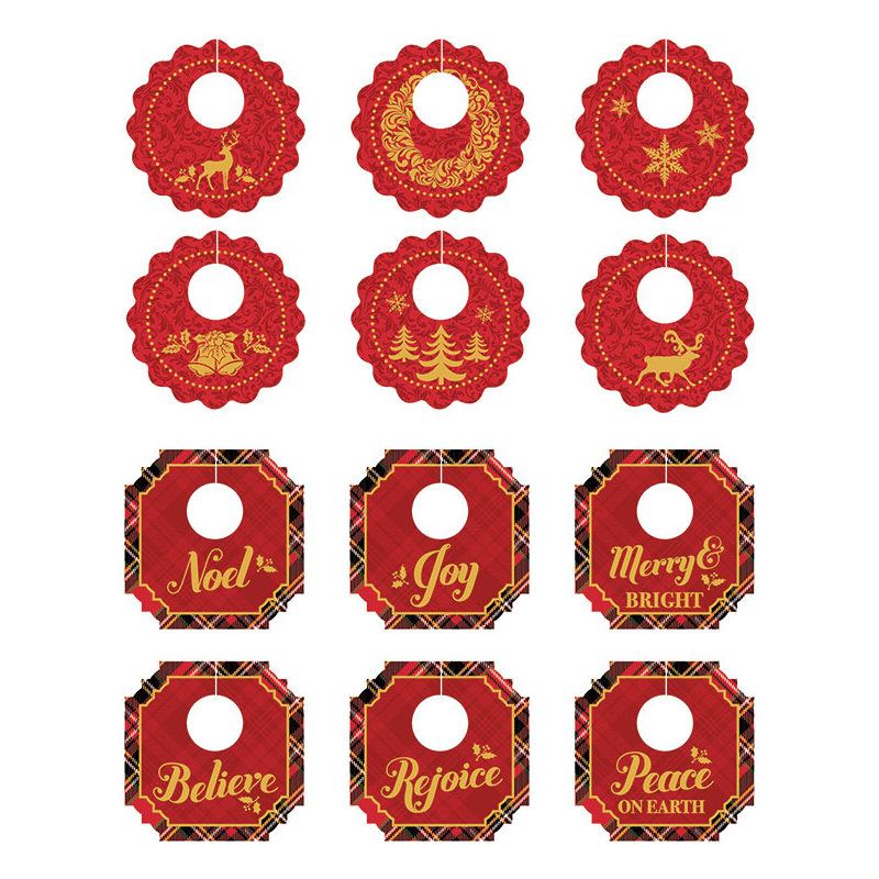 Paper House Productions - Holiday Plaid Drink Tags
