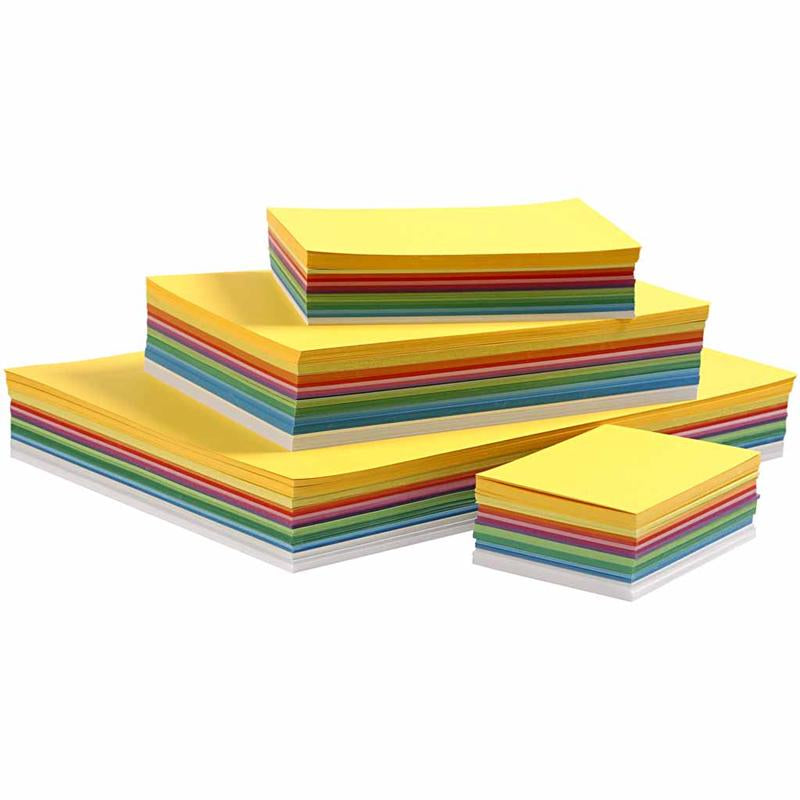 Spring Cardboard, A3,A4,A5,A6, 180 g, assorted colours, 1500 ass sheets/ 1 pack