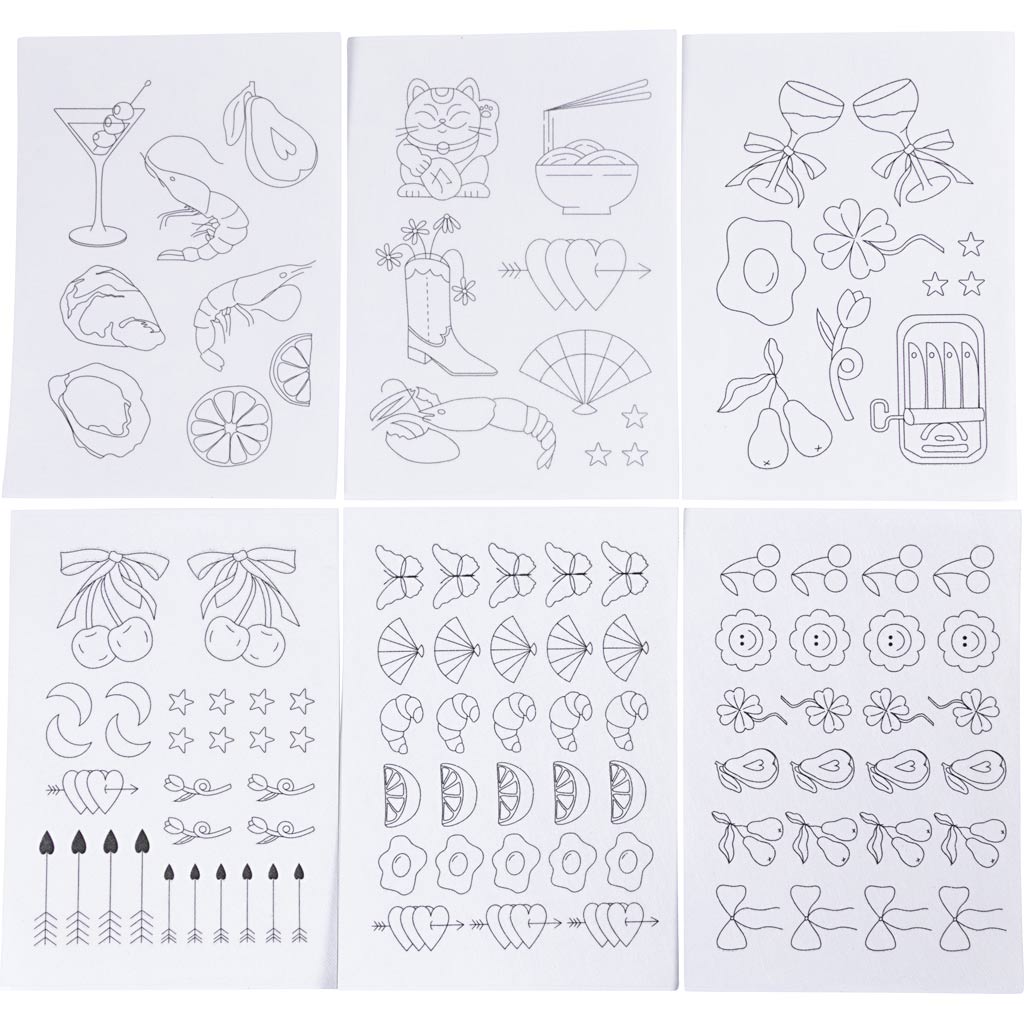 Stitch and Rinse Away Sheet, Decorative designs, A5, sheet 148,5x210 mm, 6 sheet/ 1 pack