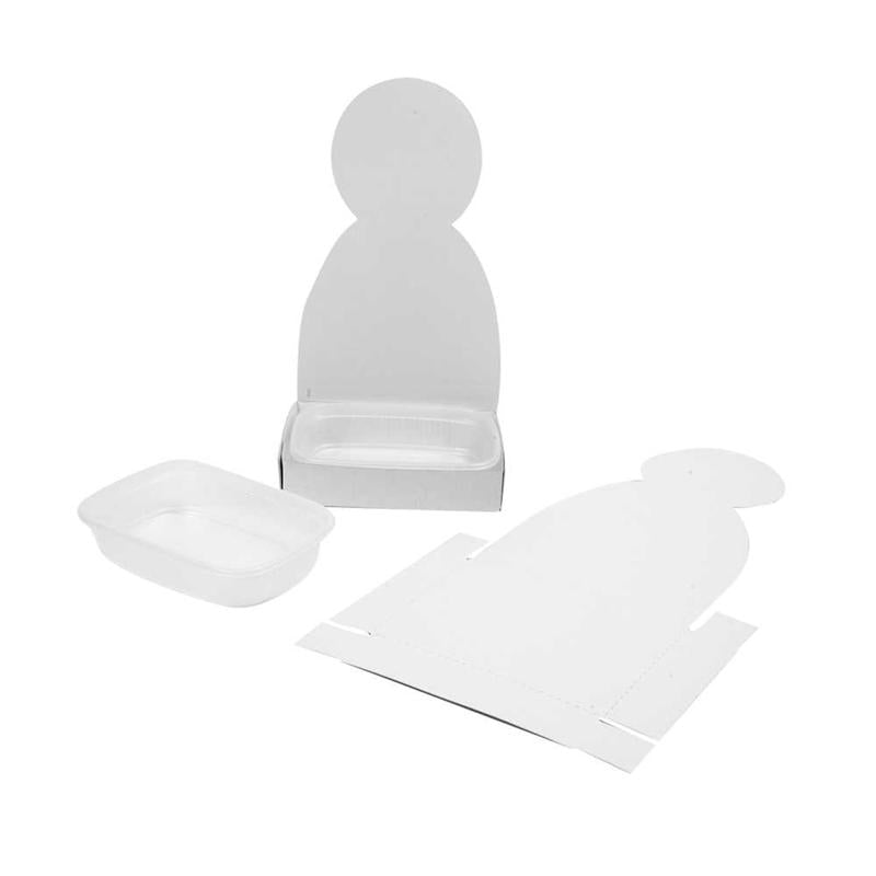 Figure Shaped Cress Trays, body, H: 20 cm, white, 6 set/ 1 pack