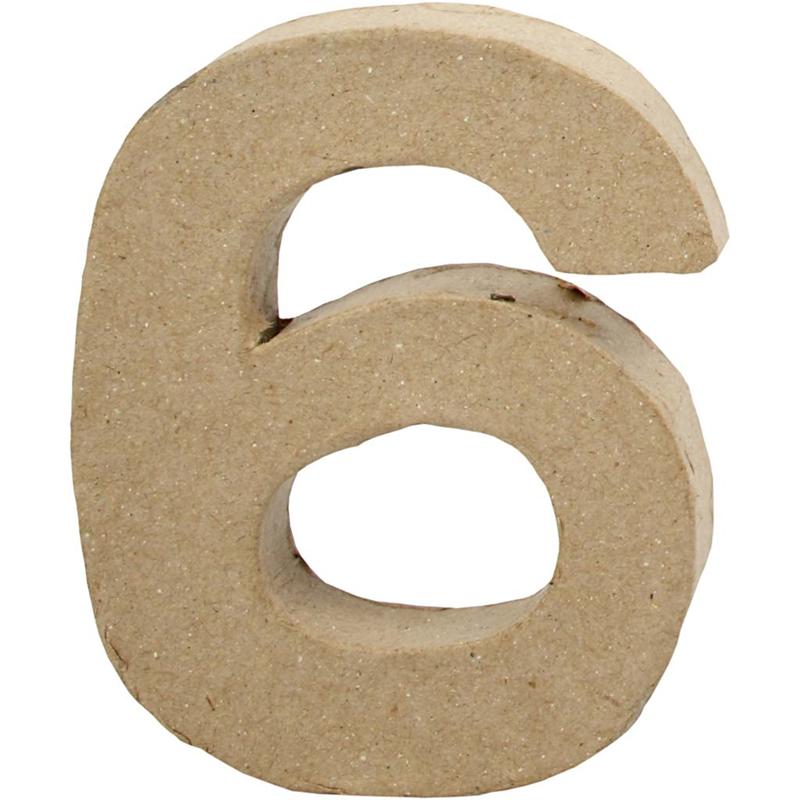 Handmade Number in Papier-Mâché. 10cm