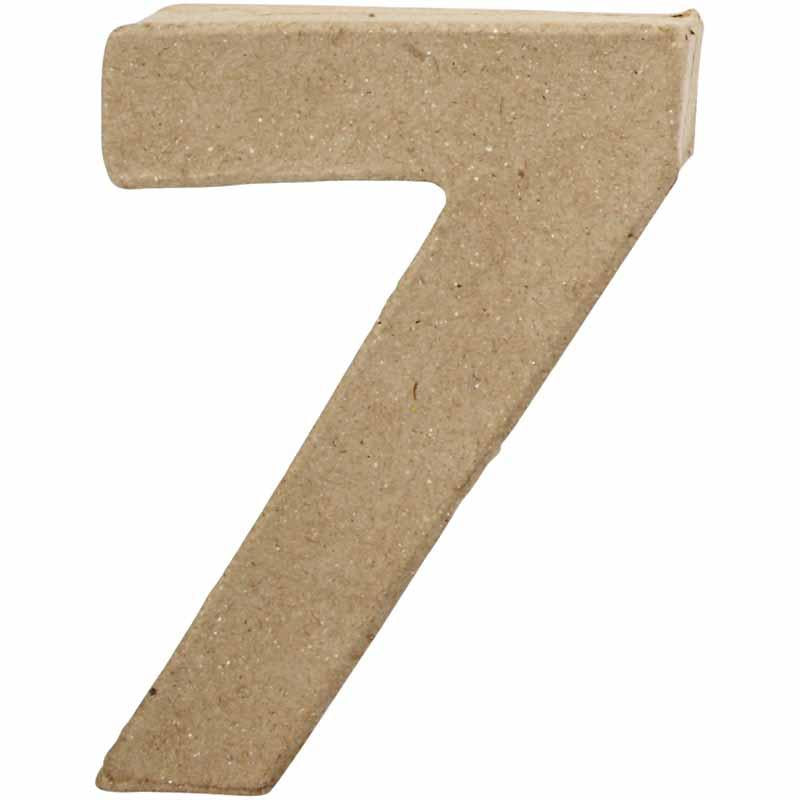 Handmade Number in Papier-Mâché. 10cm