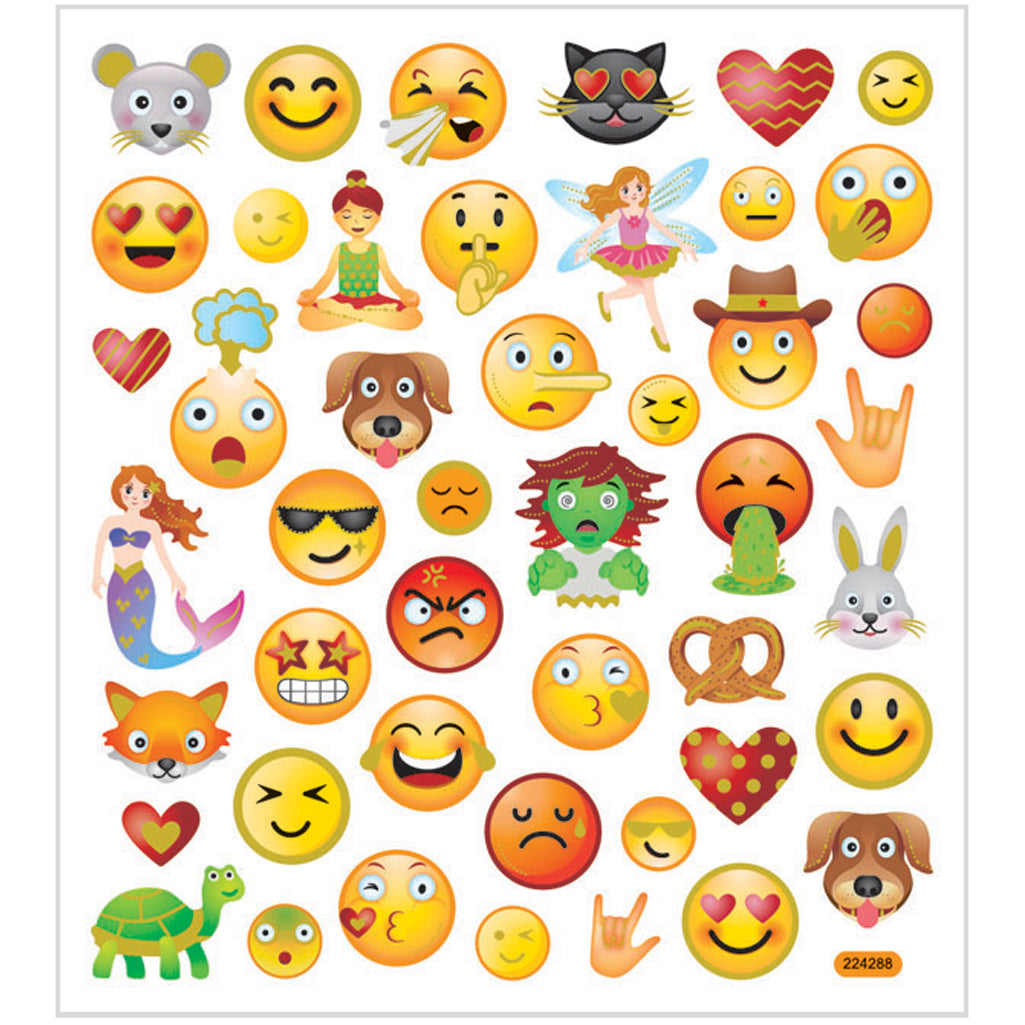 Self-Adhesive Plastic Stickers with Shiny Foil Details – 15x16.5 cm, 1 Sheet