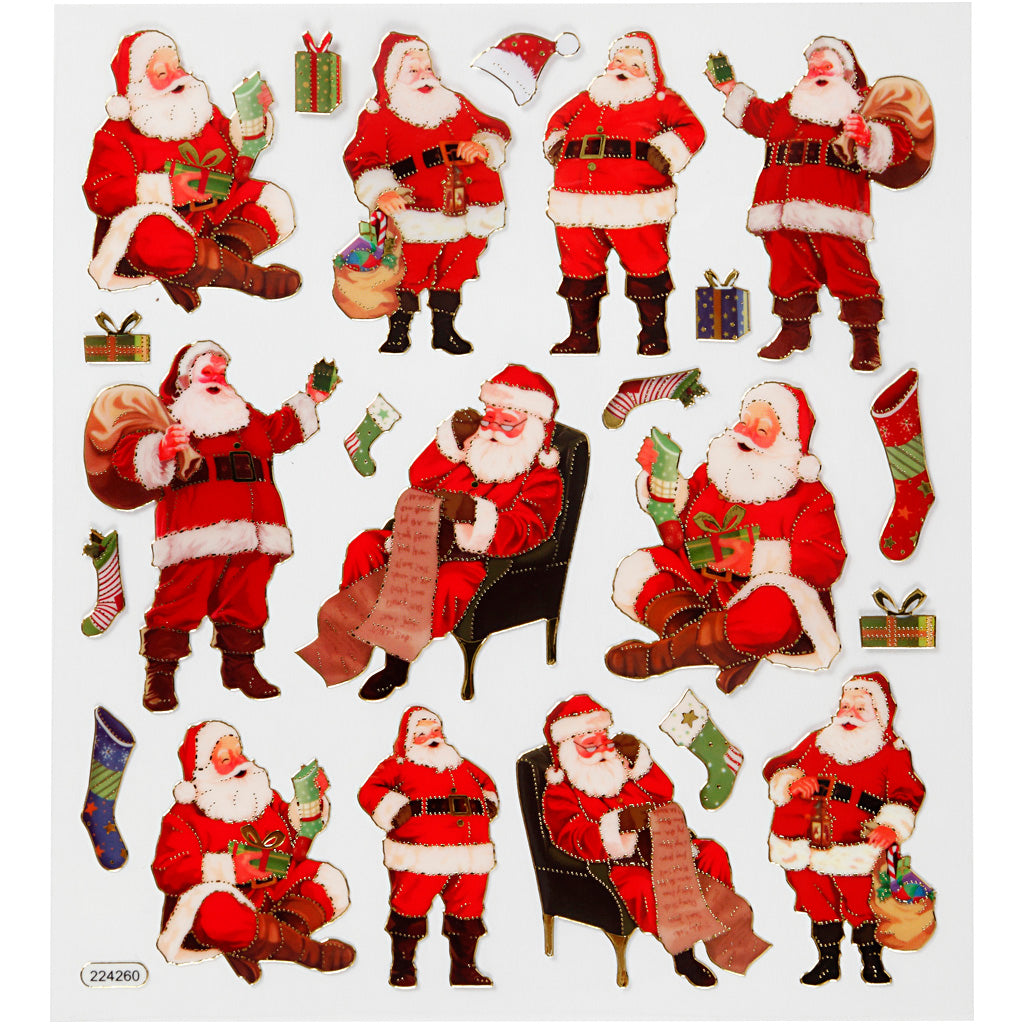 Self-Adhesive Plastic Stickers with Shiny Foil Details – 15x16.5 cm, 1 Sheet