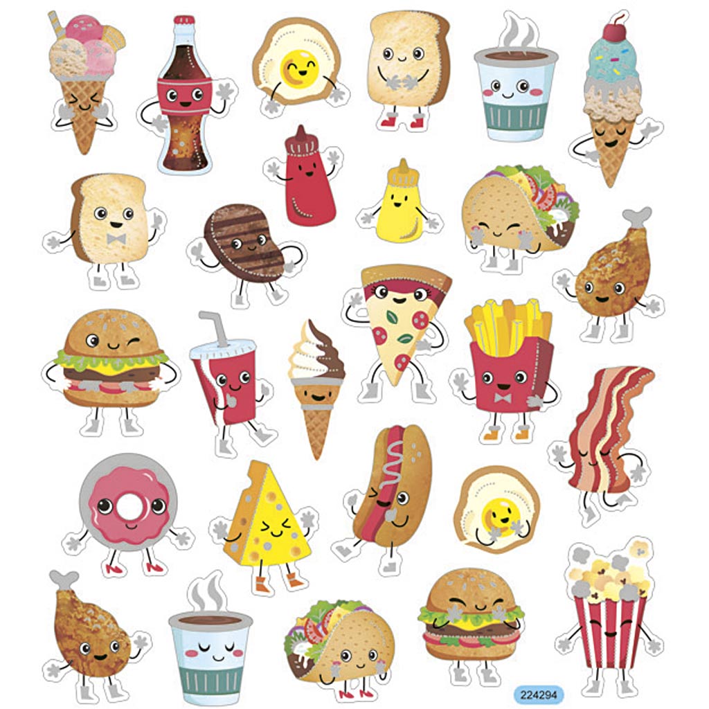 Self-Adhesive Plastic Stickers with Shiny Foil Details – 15x16.5 cm, 1 Sheet
