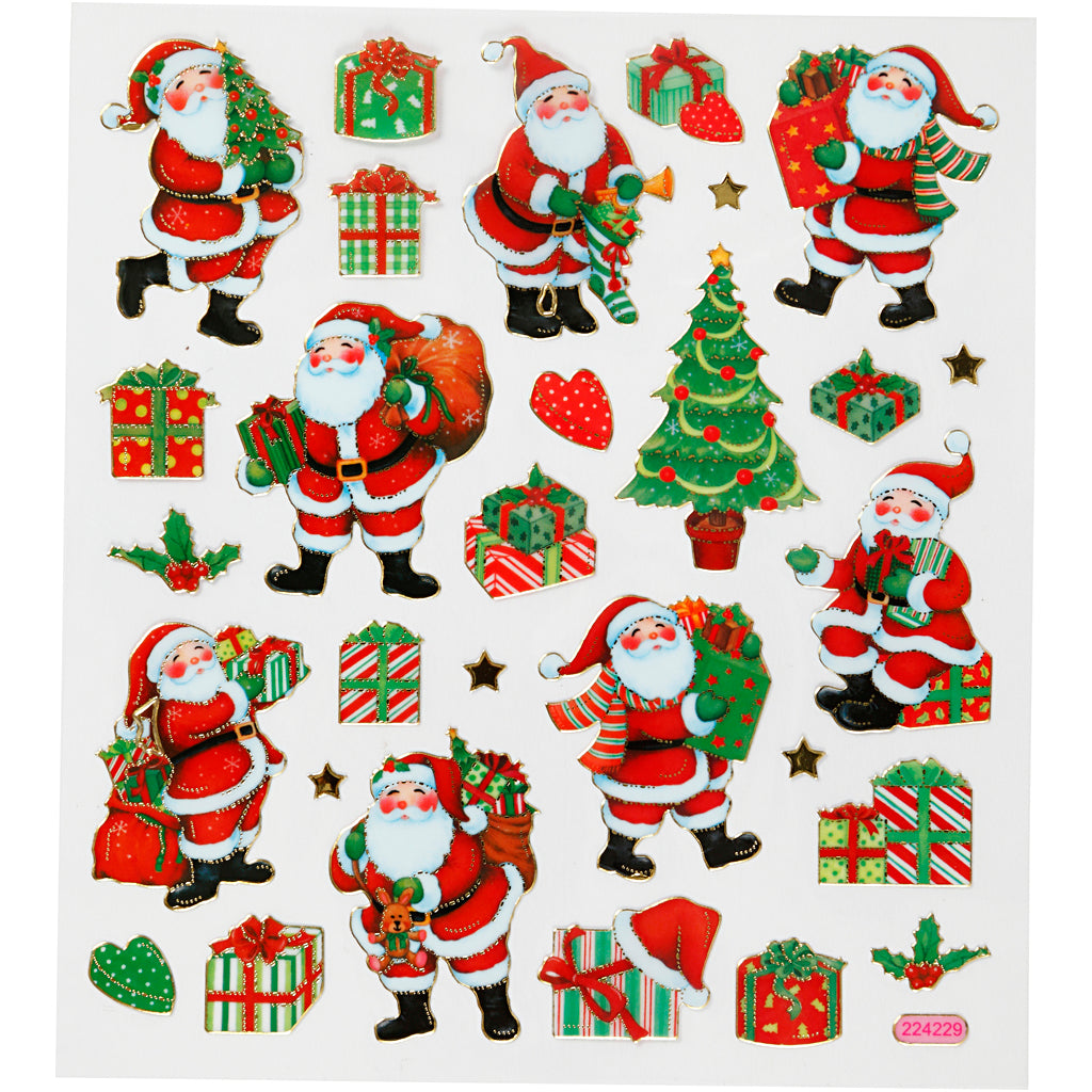 Self-Adhesive Plastic Stickers with Shiny Foil Details – 15x16.5 cm, 1 Sheet