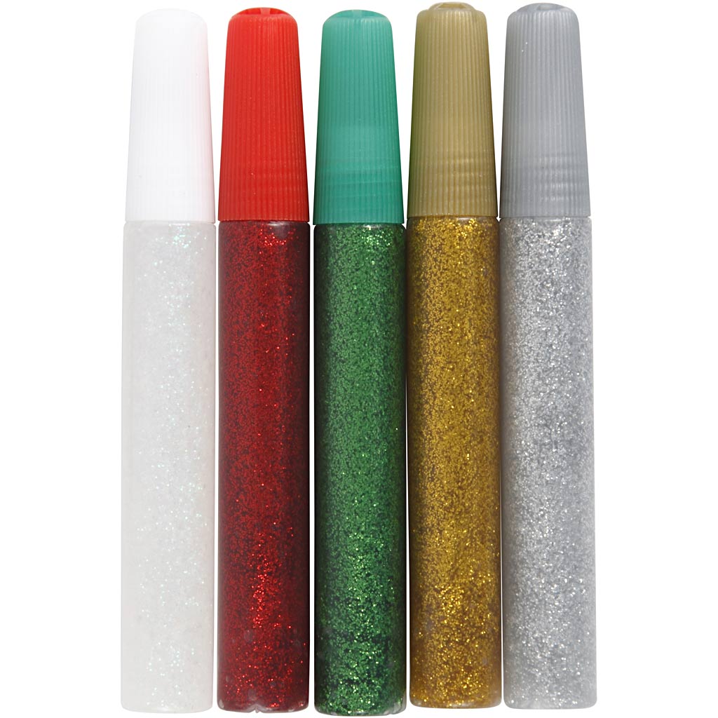 Creativ Glitter Glue Pens 5pk - Christmas Colours