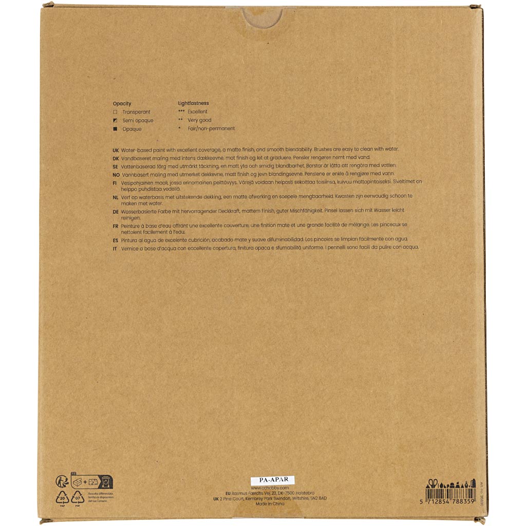 Gouache Paint, assorted colours, 24x20 ml/ 1 pack