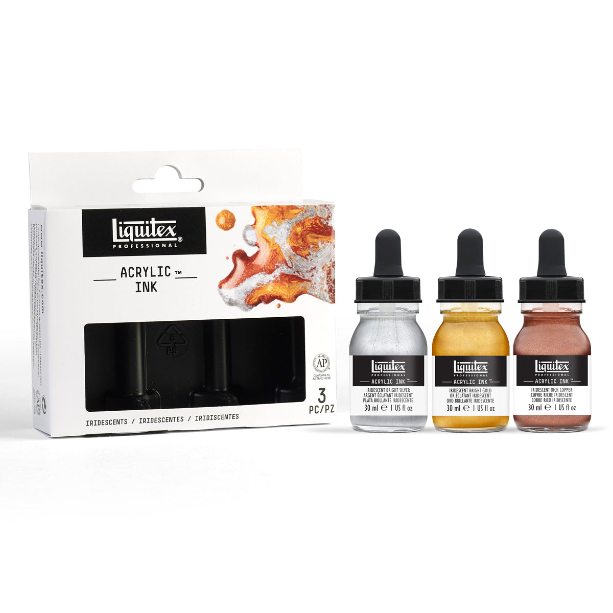 Liquitex Pro Acrylic Ink Set Of 3 x 30ml Iridescent