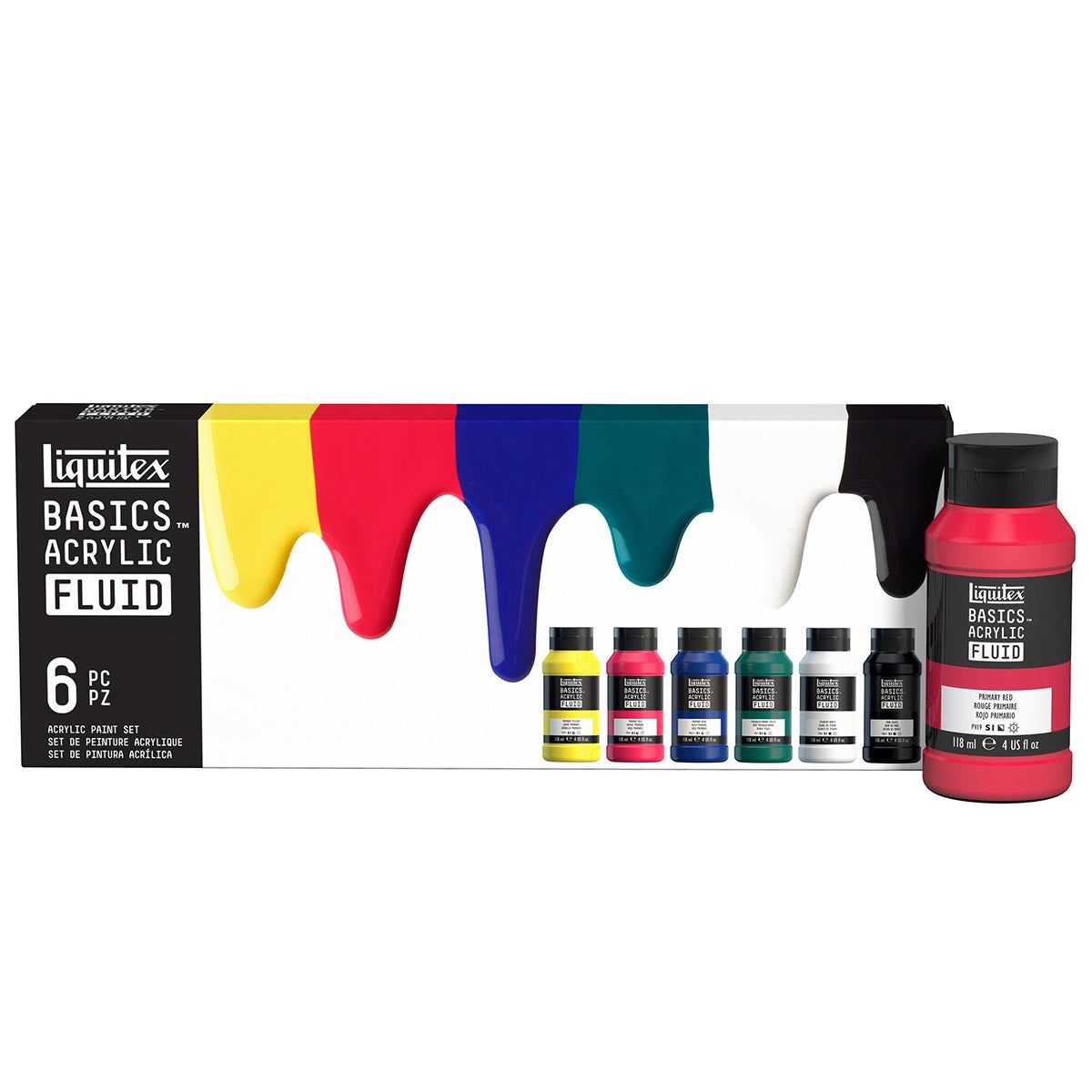 Liquitex Basics Acrylic Fluid Set 6 x 118ml