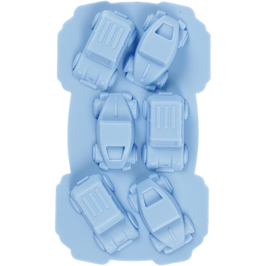 Silicone Mould, cars, H: 2,5 cm, L: 3 cm, W: 4,5 cm, 12,5 ml, 1 pc