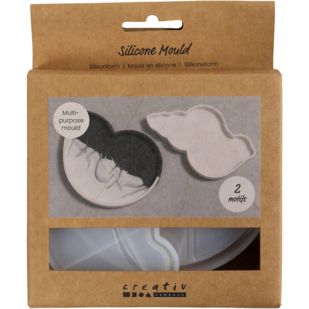 Silicone Mould, Conch, H: 0,6 cm, L: 12 cm, W: 8-9 cm, 2 pc/ 1 pack
