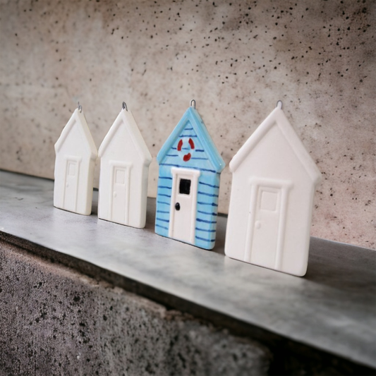 3D House Plaque Hanging Ornament – Bisque Blanks – Box of 6