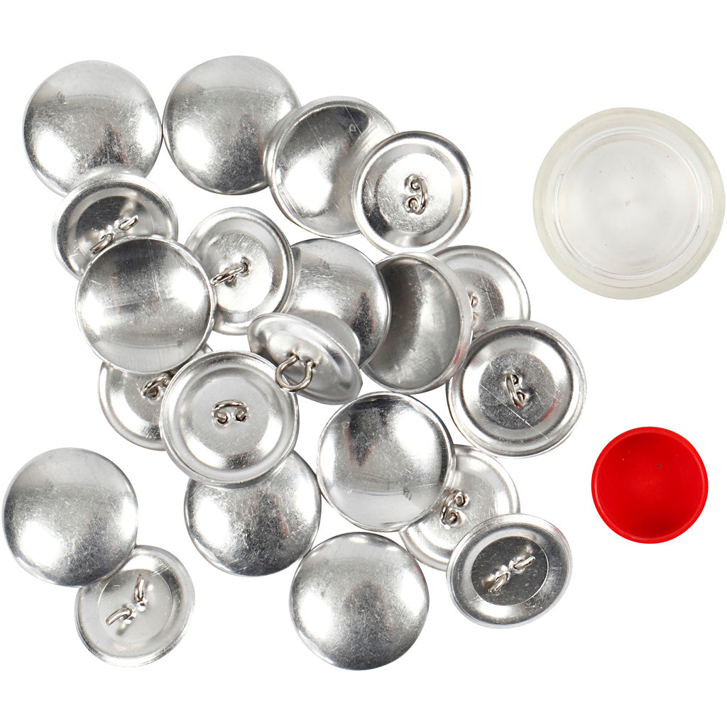 DIY Covered Buttons, dia. 22 mm, 12 pc/ 1 pack