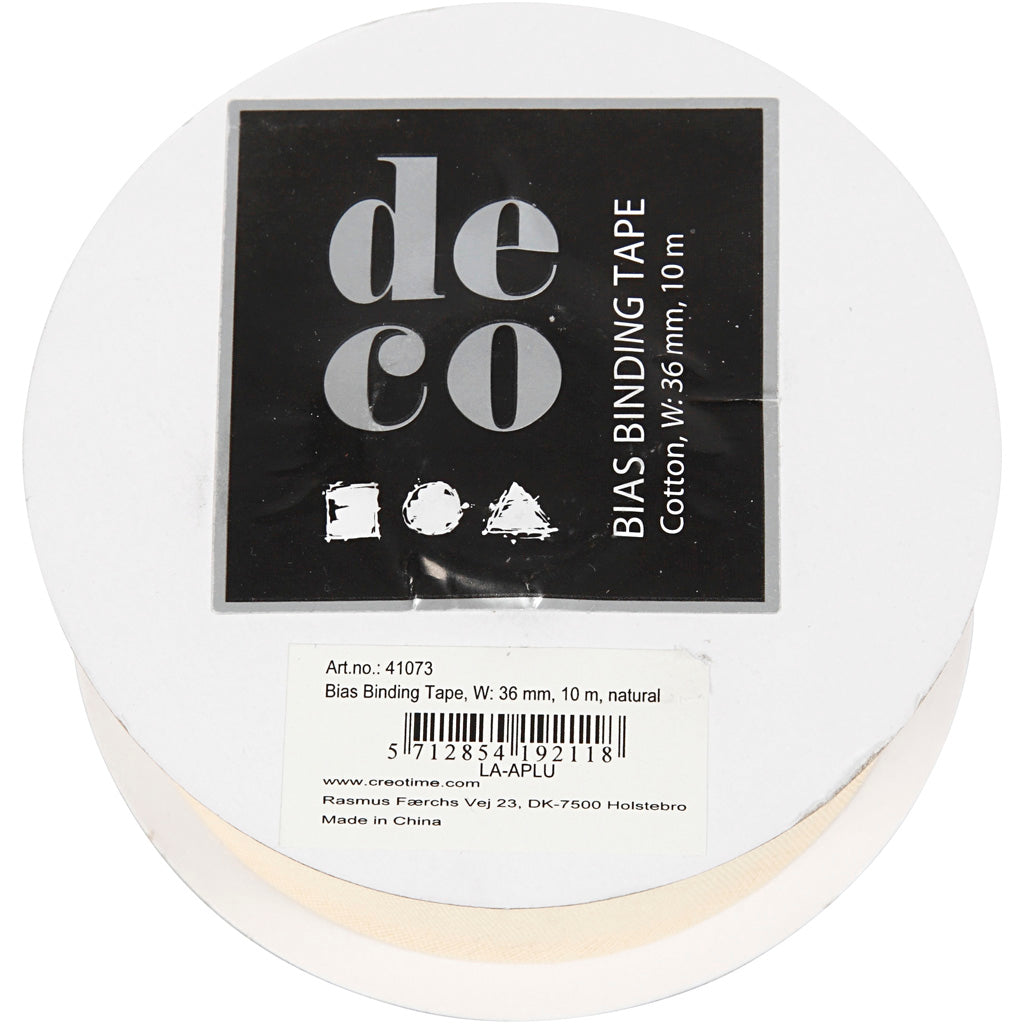 Bias Binding Tape, W: 36 mm, natural, 10 m/ 1 roll