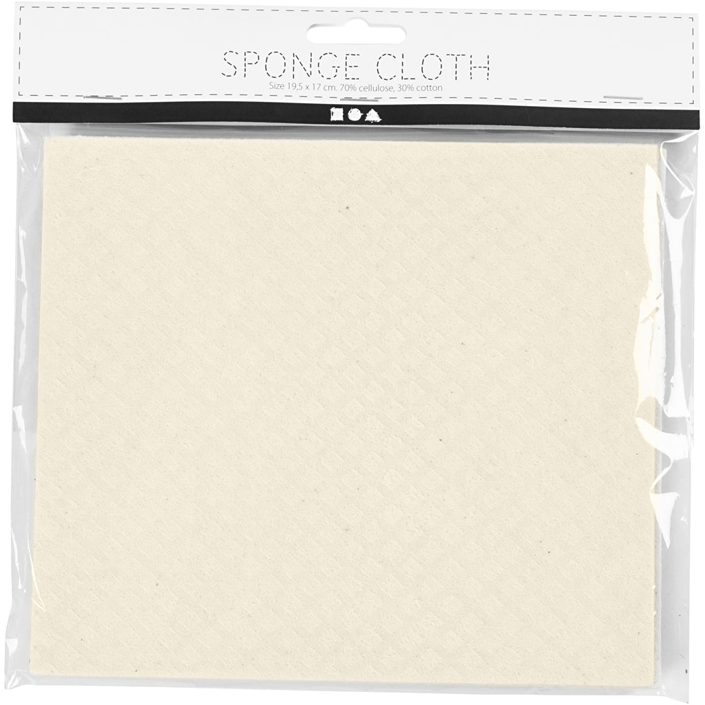 Sponge Cloth, size 17x19,5 cm, off-white, 3 pc/ 1 pack