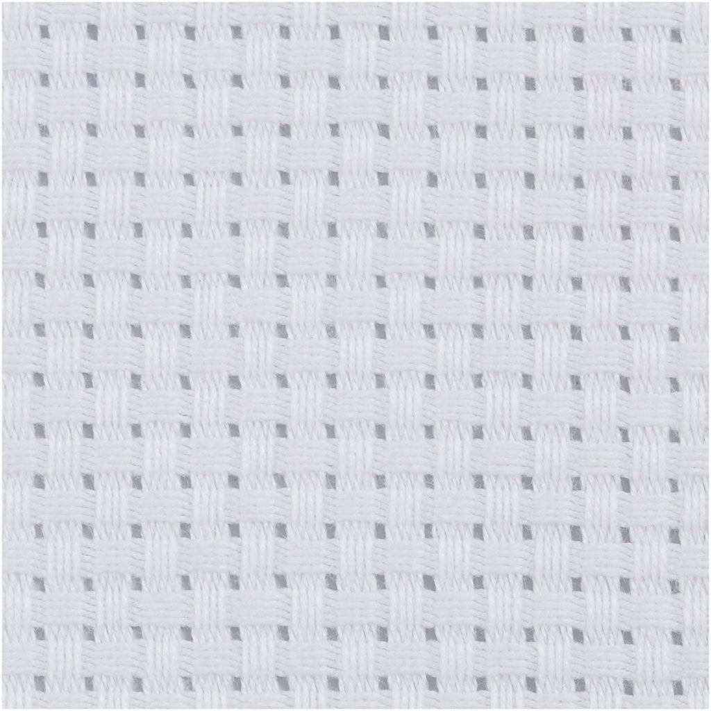 Aida Fabric, size 50x50 cm, 35 squares per 10cm , white, 1 pc