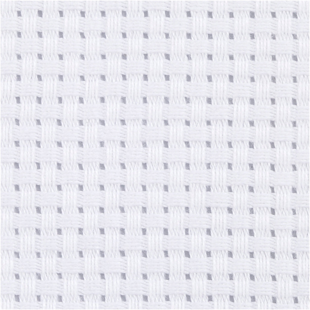 Aida Fabric, size 50x50 cm, 35 squares per 10cm , white, 1 pc