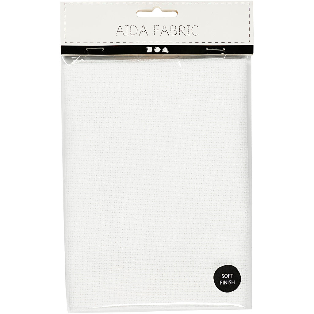 Aida Fabric, size 50x50 cm, 70 squares per 10cm , white, 1 pc