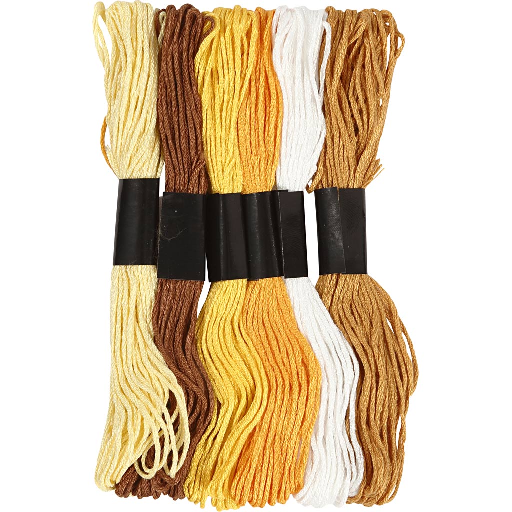 Embroidery Thread, thickness 1 mm, golden, 6 bundle/ 1 pack