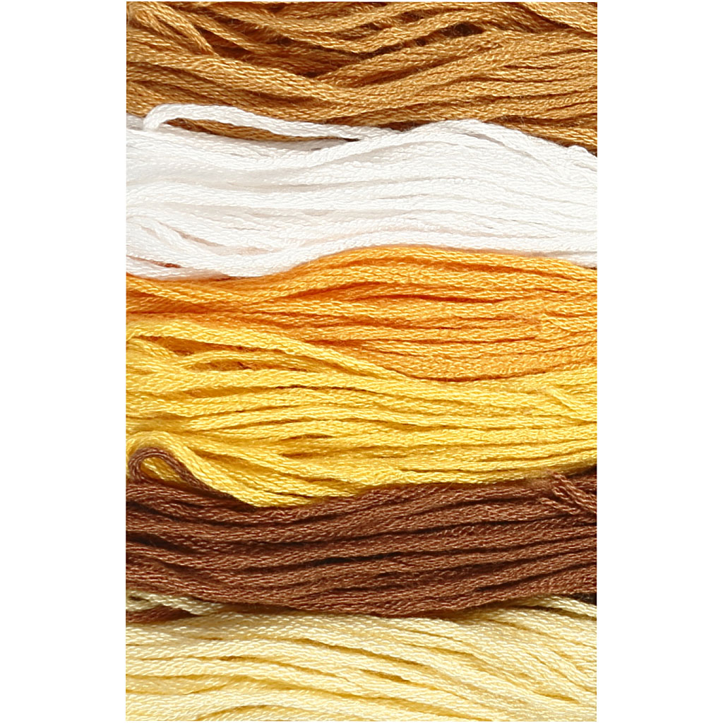 Embroidery Thread, thickness 1 mm, golden, 6 bundle/ 1 pack