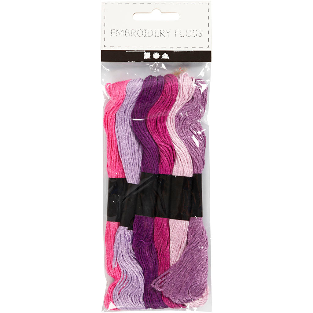Embroidery Thread, thickness 1 mm, purple, 6 bundle/ 1 pack