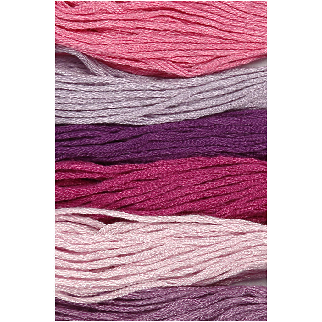 Embroidery Thread, thickness 1 mm, purple, 6 bundle/ 1 pack