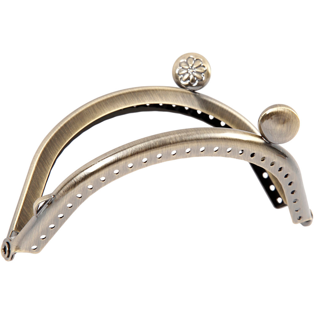 Purse Clasp Kit, size 8 cm, brushed brass, 1 pc