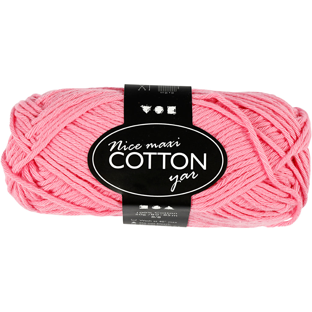 Creative Cotton Yarn, no. 8/8, L: 80-85 M, maxi, 50 g Balls - Various Colours