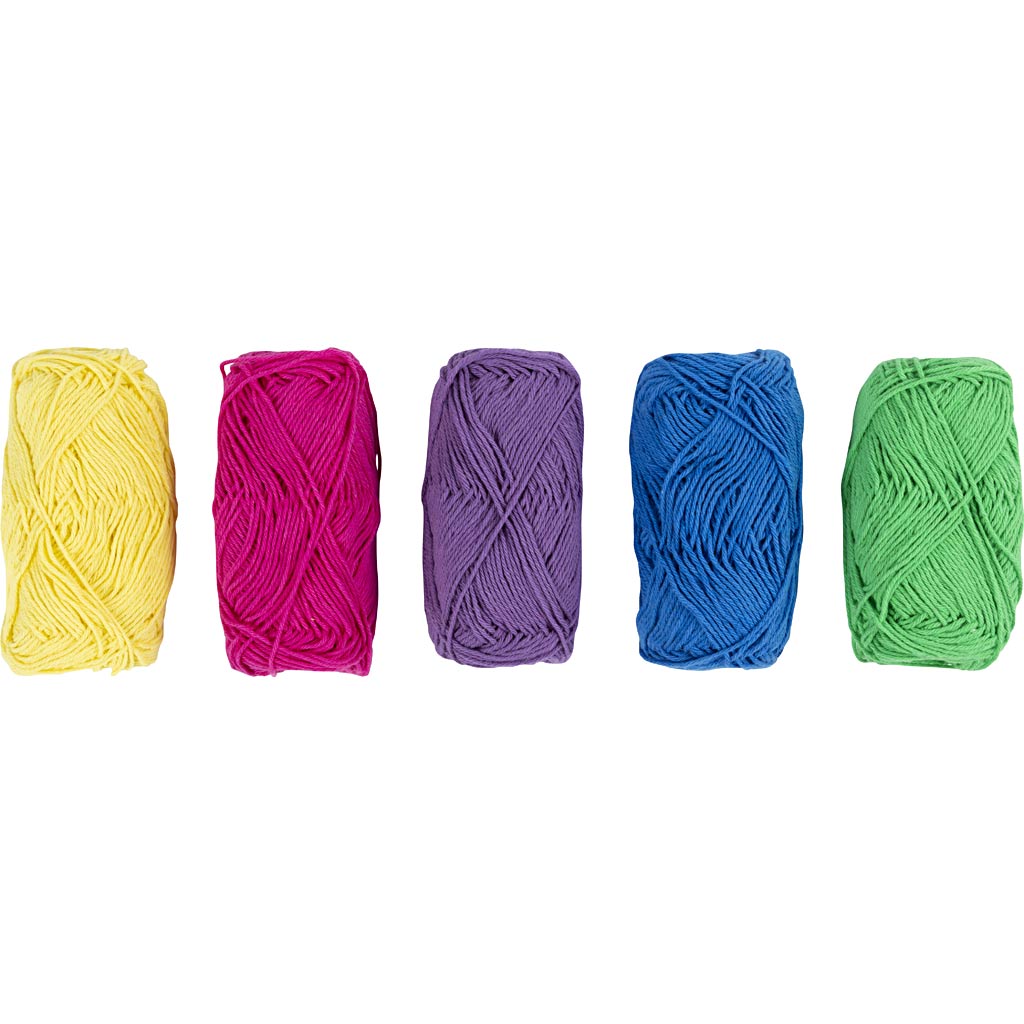Cotton yarn, no. 8/4, L: 5x50 M - 5x20g pack