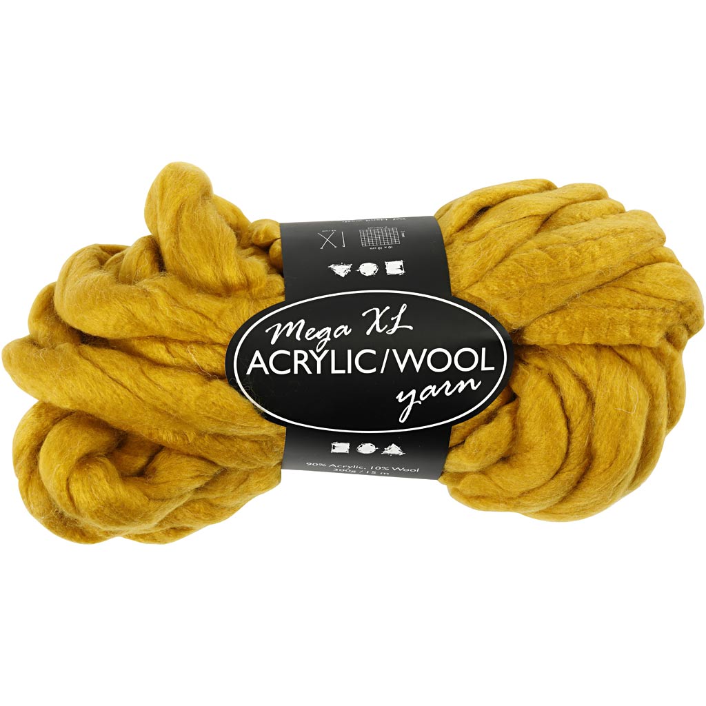 Chunky Yarn of Acrylic/Wool 15 M - 300g size mega
