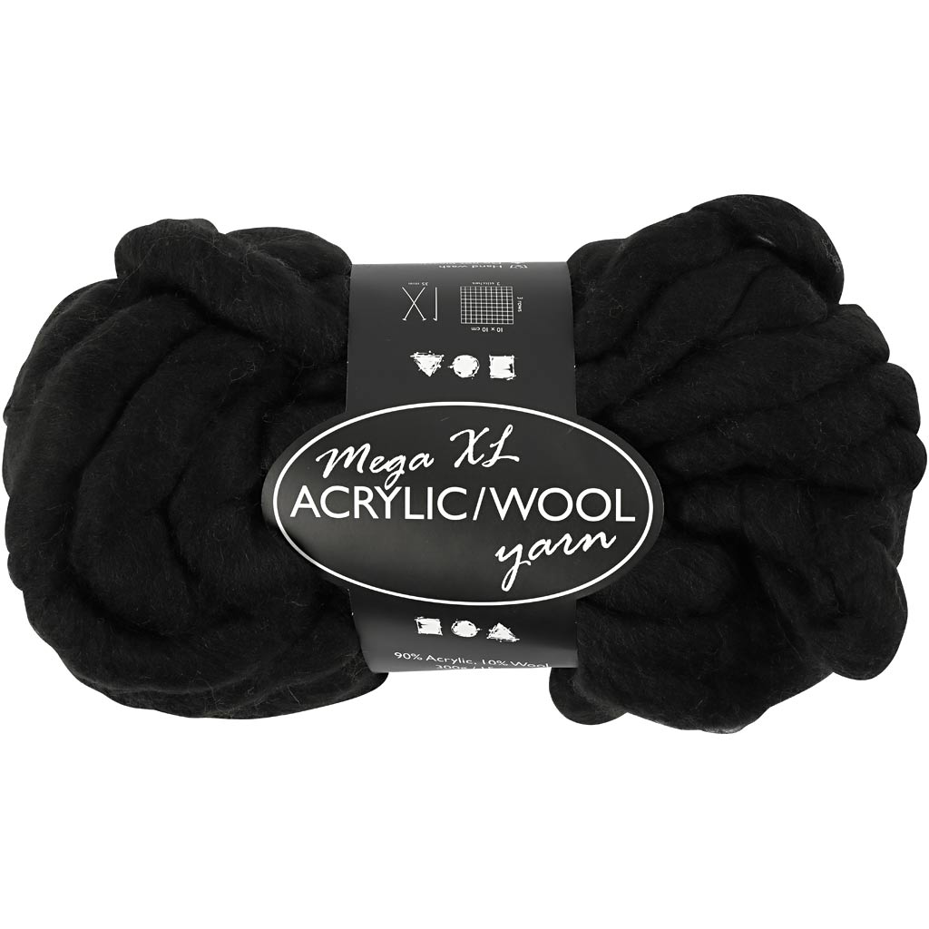 Chunky Yarn of Acrylic/Wool 15 M - 300g size mega