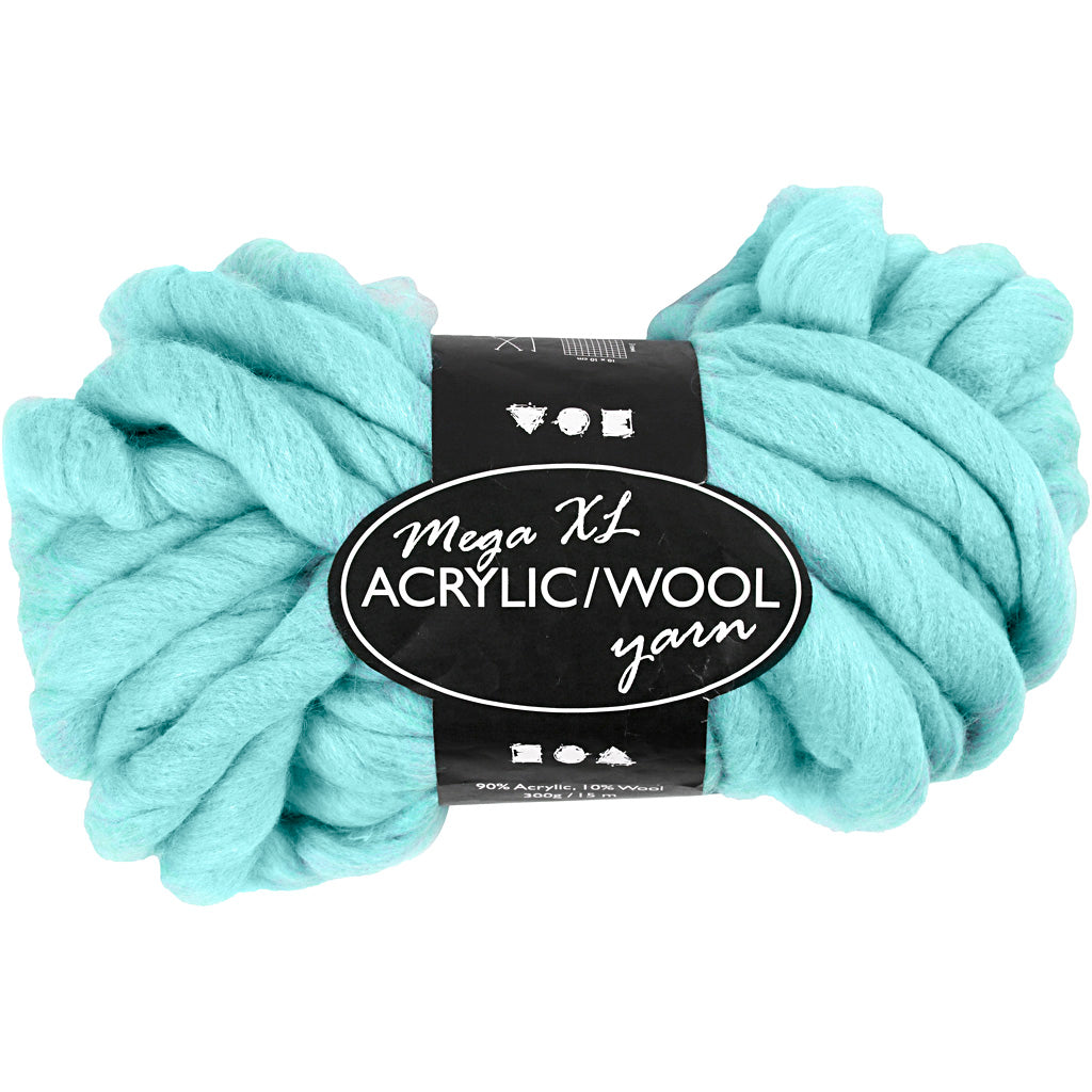 Chunky Yarn of Acrylic/Wool 15 M - 300g size mega