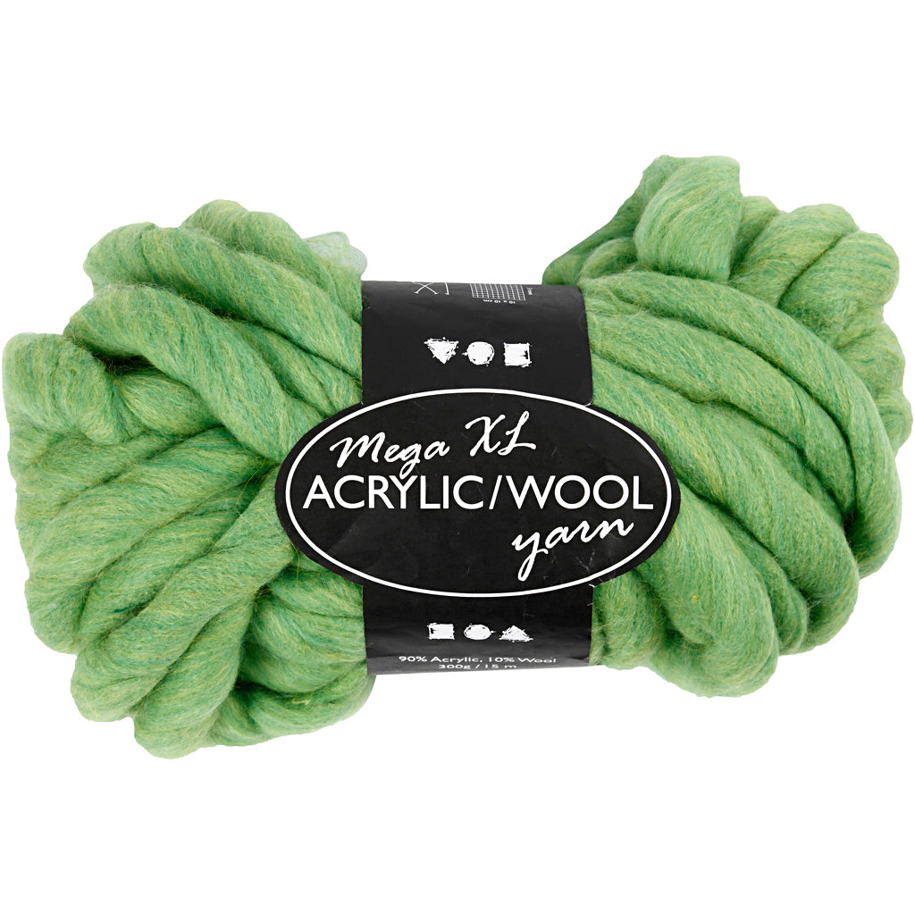 Chunky Yarn of Acrylic/Wool 15 M - 300g size mega