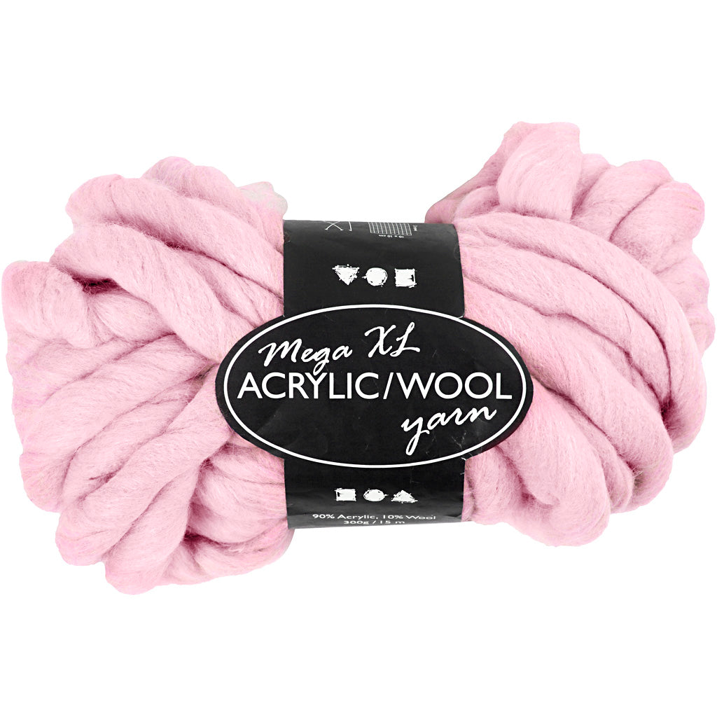 Chunky Yarn of Acrylic/Wool 15 M - 300g size mega