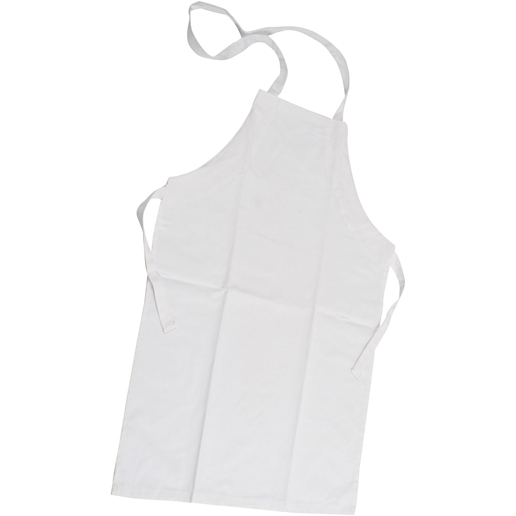 Apron, L: 61 cm, W: 43 cm, size 4-6 years, 210 g, white, 1 pc
