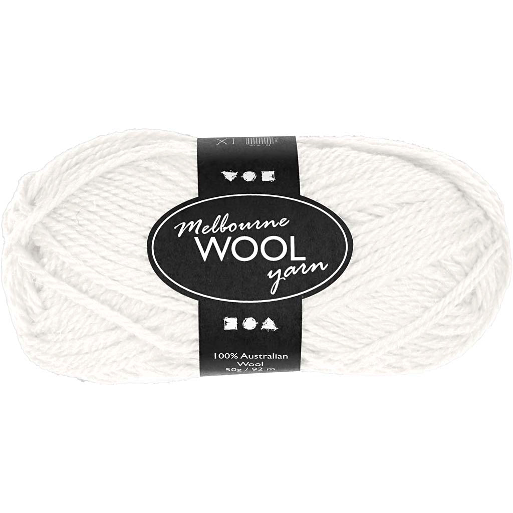 Melbourne Wool Yarn, L: 92 M, 50g Balls