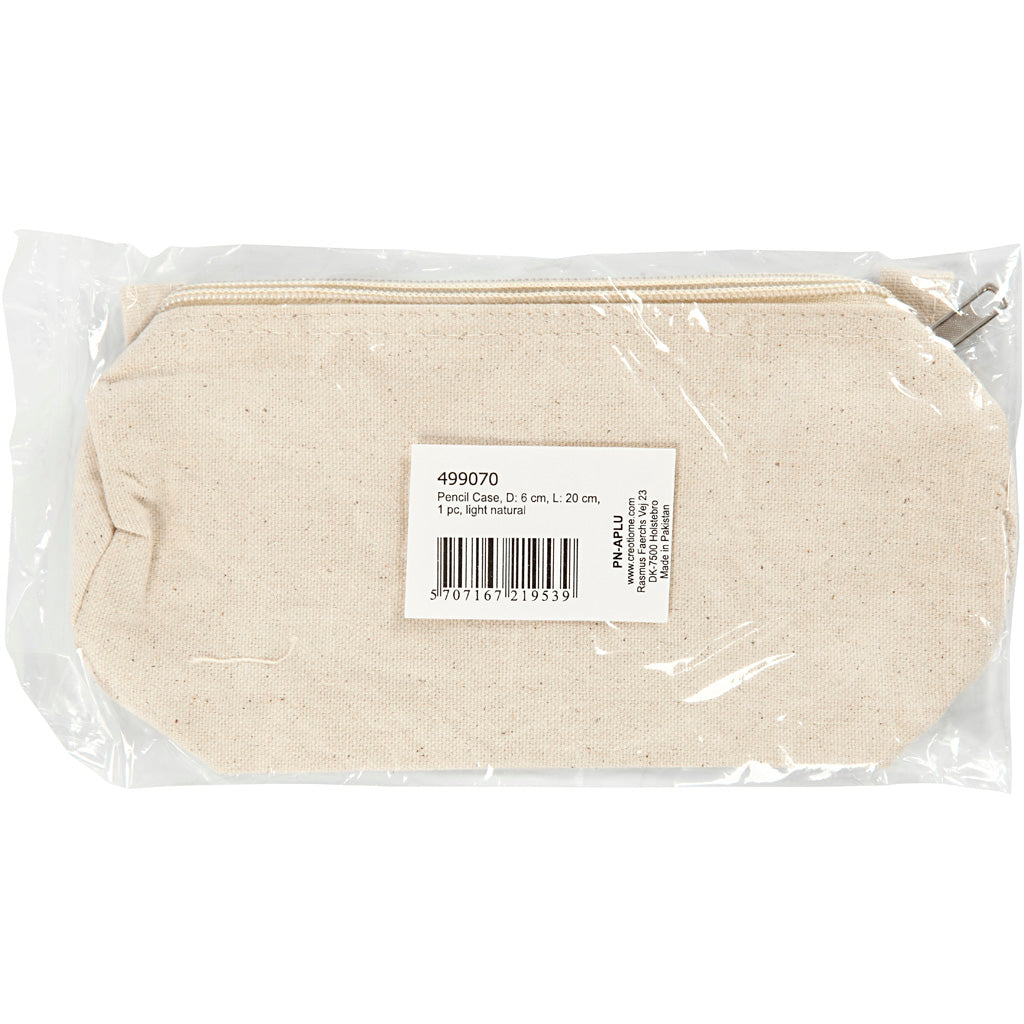 Pencil Case, L: 20 cm, dia. 6 cm, 300 g, light natural, 1 pc