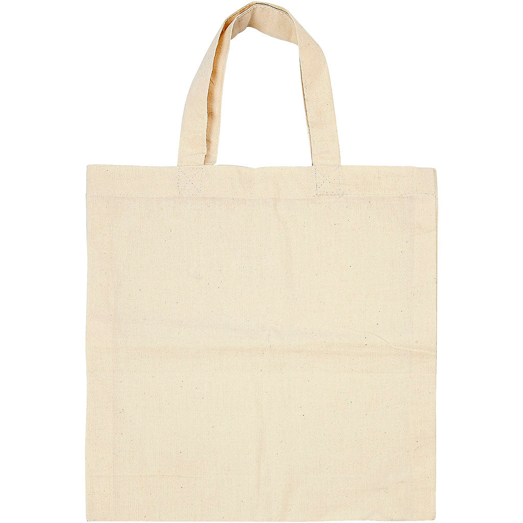 Tote Bag, size 27,5x30 cm, 135 g, light natural, 5 pc/ 1 pack