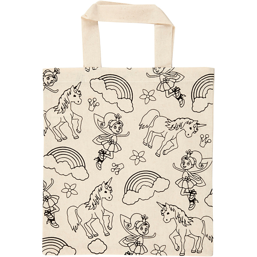 Tote bag, unicorn, size 27,5x30 cm, 135 g, light natural, 1 pc