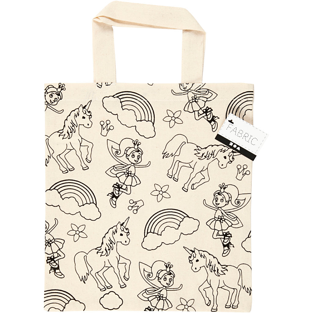 Tote bag, unicorn, size 27,5x30 cm, 135 g, light natural, 1 pc