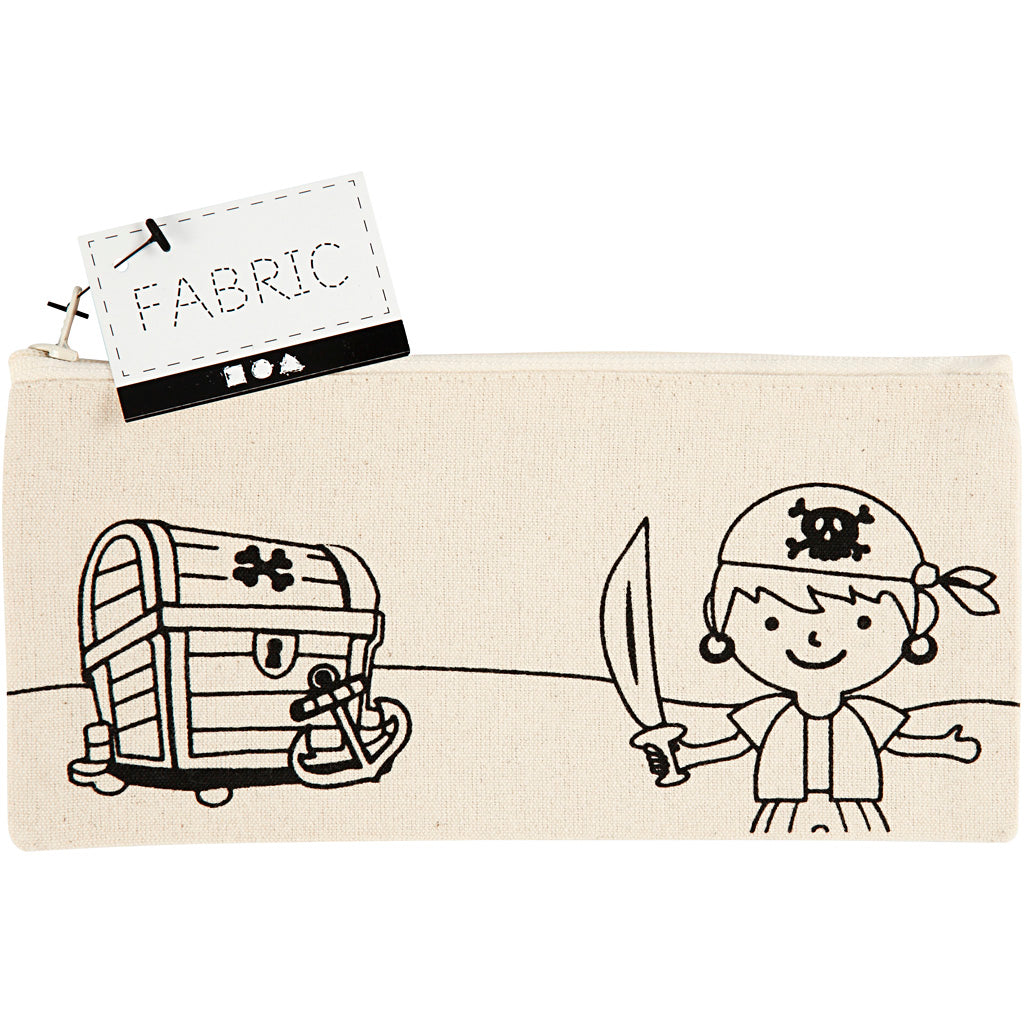 Pencil case, pirate, size 21x9 cm, 245 g, light natural, 1 pc