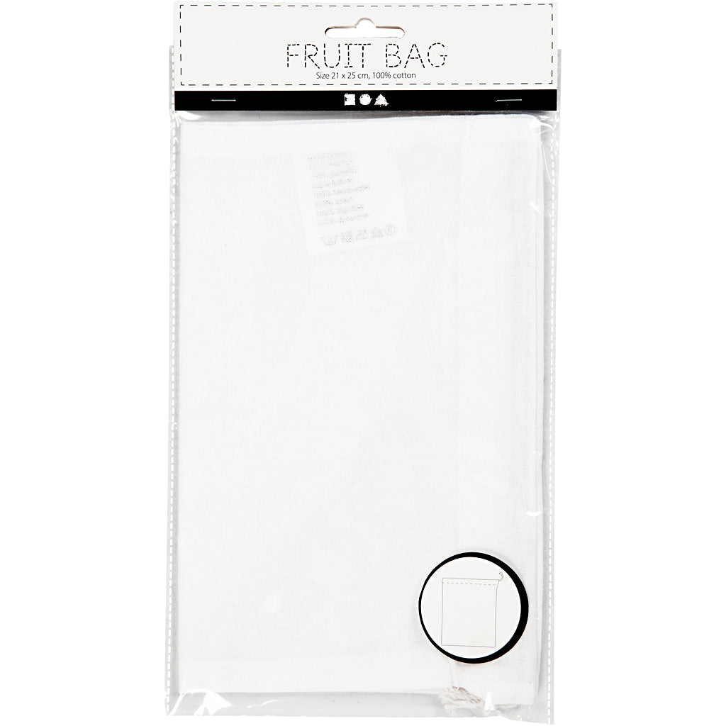 Cloth bag, size 21x25 cm, 130 g, white, 1 pc