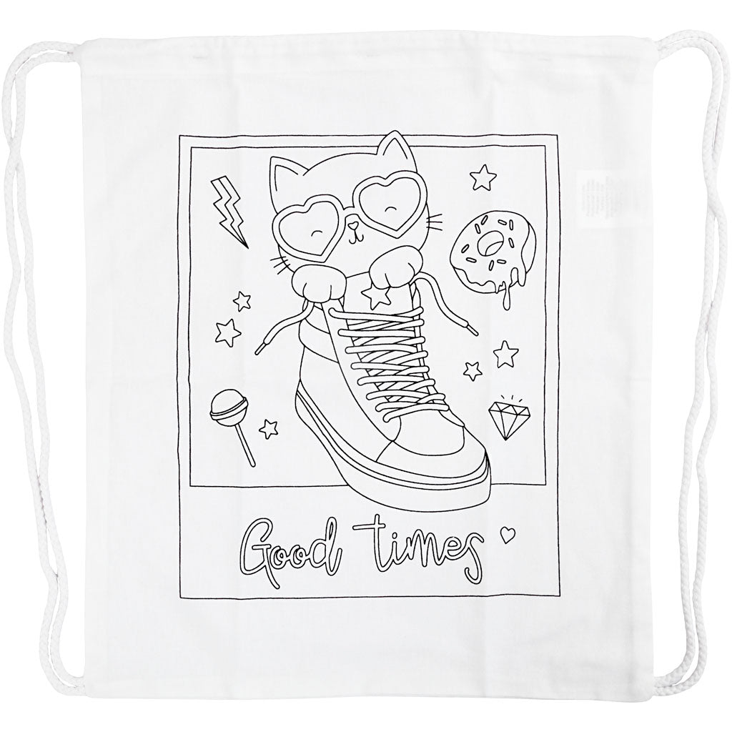 Gym bag, size 37x41 cm, 130 g, white, 1 pc