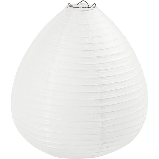 Rice paper lamp, Raindrop, H: 27 cm, dia. 25 cm, white, 1 pc