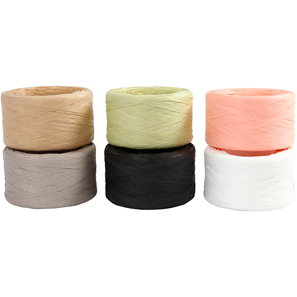 Paper Raffia Yarn, W: 7-8 mm - 100 m/ 1 roll