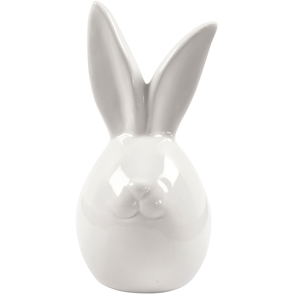 Rabbit, H: 11,4 cm, dia. 5,5 cm, white, 12 pc/ 1 pack